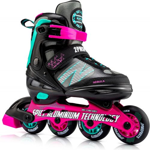  2PM SPORTS Adjustable Inline Skate for Children, Fun Kids Roller Blades, Beginner Skates for Girls and Boys