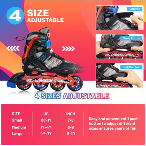  2PM SPORTS Adjustable Inline Skate for Children, Fun Kids Roller Blades, Beginner Skates for Girls and Boys