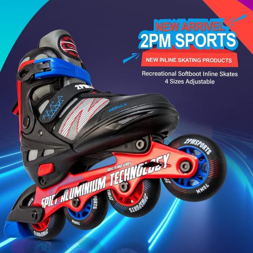  2PM SPORTS Adjustable Inline Skate for Children, Fun Kids Roller Blades, Beginner Skates for Girls and Boys