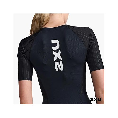  2XU Women's Aero Sleeved Trisuit Black/White