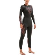 2XU Women's P:1 Propel Triathlon Wetsuit - Black/Sunset Ombre- S, Easy Stretch, Full Sleeve Smoothskin Neoprene for Swimming, Running, Cycling,