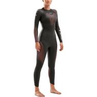 2XU Women's P:1 Propel Triathlon Wetsuit - Black/Sunset Ombre- ST, Easy Stretch, Full Sleeve Smoothskin Neoprene for Swimming, Running, Cycling,