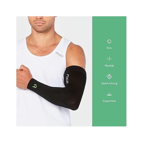  2XU Unisex Compression Flex Arm Sleeve - Muscle Support for Enhanced Sports Performance and Recovery - Black/Nero