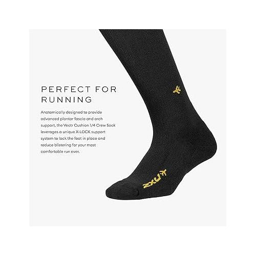  2XU Flight Compression Socks, Black/Black, Medium 1