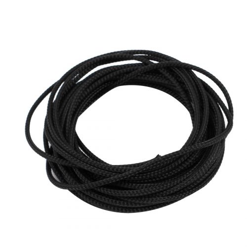  2mm Dia Tight Braided PET Expandable Sleeving Cable Wire Wrap Sheath Black 5M