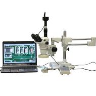 2x-225x Boom Stand Stereo Microscope with 8-Zone 80-LED Light and 9MP Digital Camera by AmScope