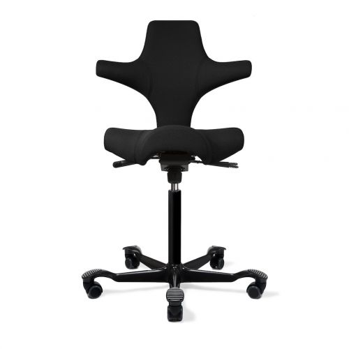  2xhome Capisco Ergonomic Office Chair with Saddle Seat - Standing Desk Height (Capisco, Black Eco Polyester with Black Base)