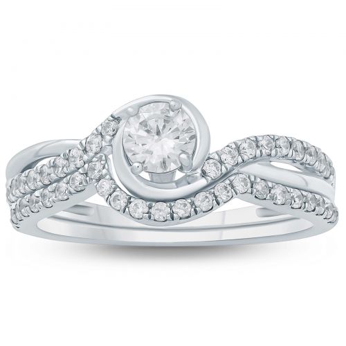  34 Carat TW Diamond Bridal Set in 10K White Gold by Marquee