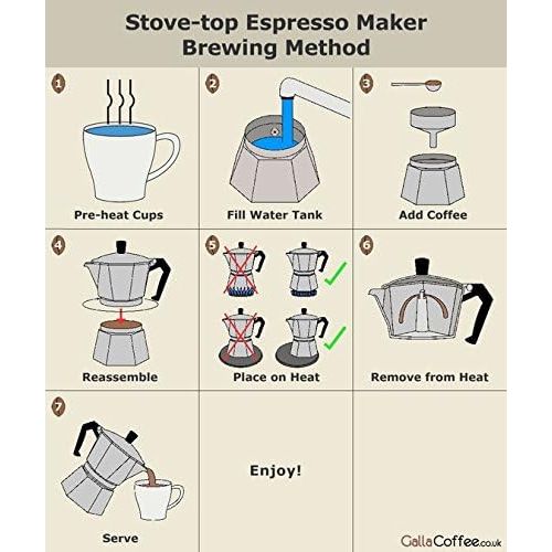  3 Cup Stovetop Espresso Maker - For Gas, Electric, or Ceramic Stovetops