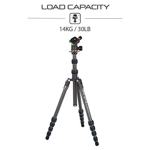  [아마존베스트]3 Legged Thing 3Legged Thing AirHed Punks Brian Carbon Fibre Travel Tripod with Ball Head NeoMatt Black