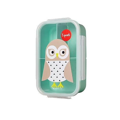  3 Sprouts Lunch Bento Box - Leakproof 3 Compartment Lunchbox Container for Kids, 8.5x5.75x2.5 Inch (Pack of 1)