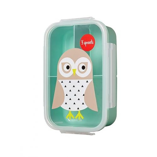  3 Sprouts Lunch Bento Box - Leakproof 3 Compartment Lunchbox Container for Kids, 8.5x5.75x2.5 Inch (Pack of 1)