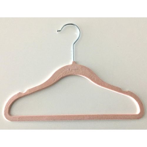  3 Sprouts Baby Hangers  Velvet Closet Clothes Organizers for Nursery, Pink