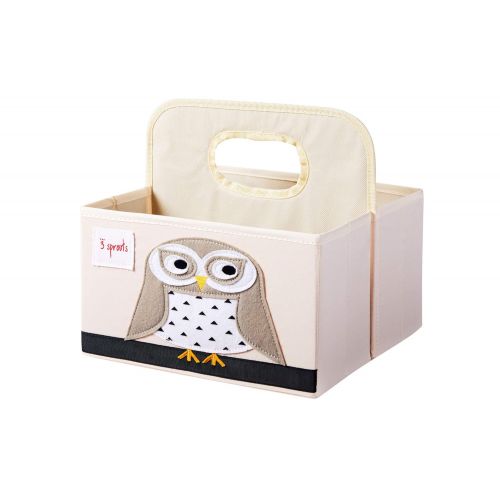  3 Sprouts Baby Diaper Caddy - Organizer Basket for Nursery, Owl