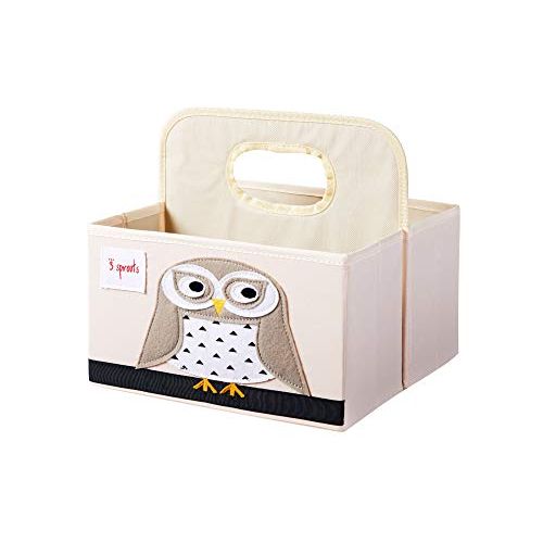  3 Sprouts Baby Diaper Caddy - Organizer Basket for Nursery, Owl