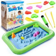 [아마존베스트]3 otters Play Sand and Sand Molds Kit, 4 Lbs Magic Sand Play Sand Beach Mold Kit Play Sand Set with 45 Pcs Sand Molds and 1 Sand Tray