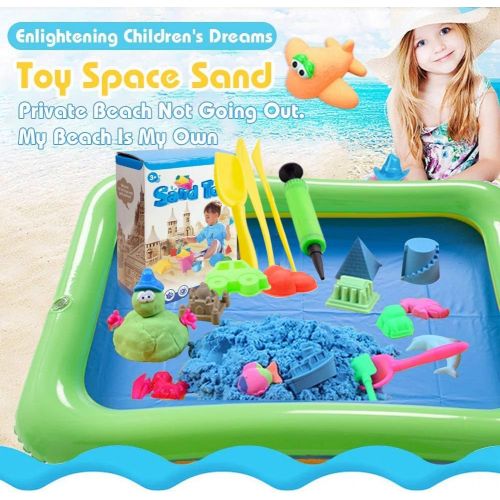  [아마존베스트]3 otters Play Sand and Sand Molds Kit, 4 Lbs Magic Sand Play Sand Beach Mold Kit Play Sand Set with 45 Pcs Sand Molds and 1 Sand Tray