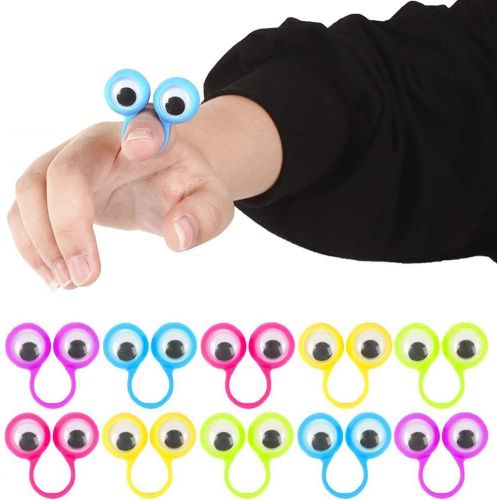  3 otters Eyeball Ring, 25 PCS Eye Finger Puppets Eye Monster Finger Kid Easter Toys
