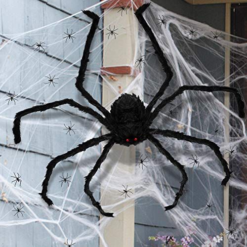  할로윈 용품3 otters Giant Halloween Spider Decorations, 49inch Halloween Spider for Halloween Outside Decorations, with 50PCS Little Spiders