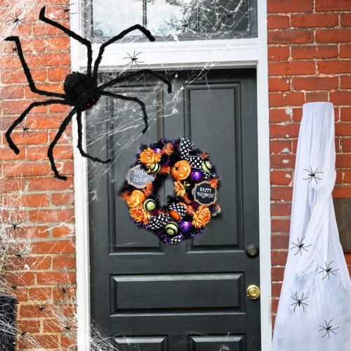  할로윈 용품3 otters Giant Halloween Spider Decorations, 49inch Halloween Spider for Halloween Outside Decorations, with 50PCS Little Spiders