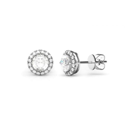  3.44 CTTW Halo Stud Earrings with Swarovski Elements