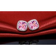 3.50 CTTW Cushion Cut Cubic Zirconia Sterling Silver Studs