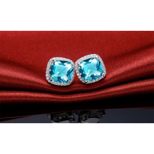  3.50 CTTW Cushion Cut Cubic Zirconia Sterling Silver Studs