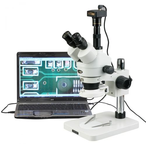  3.5X-180X Manufacturing 144-LED Zoom Stereo Microscope with 10MP Digital Camera by AmScope