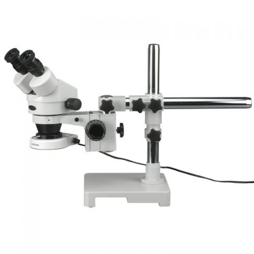  3.5X-180X Stereo Zoom Microscope on Boom Stand with 80 LED Light by AmScope