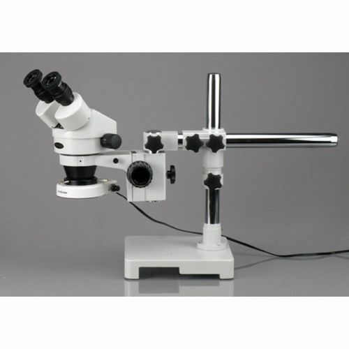  3.5X-180X Stereo Zoom Microscope on Boom Stand with 80 LED Light by AmScope