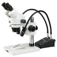 3.5X-45X Circuit Inspection Zoom Power Stereo Microscope and Gooseneck LED Lights by AmScope