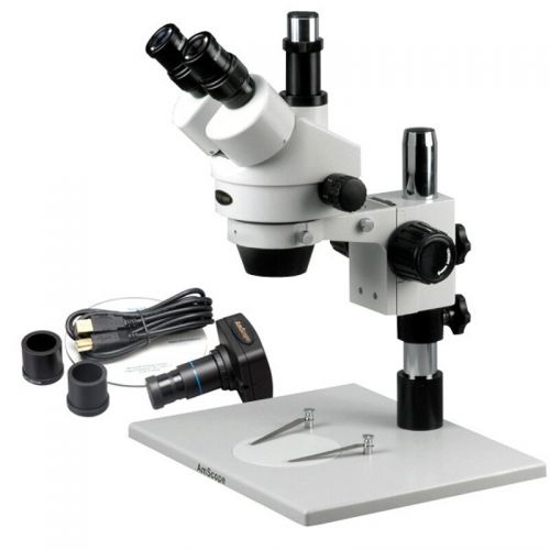  3.5X-90X Inspection Microscope with 1.3MP USB Camera and Light by AmScope