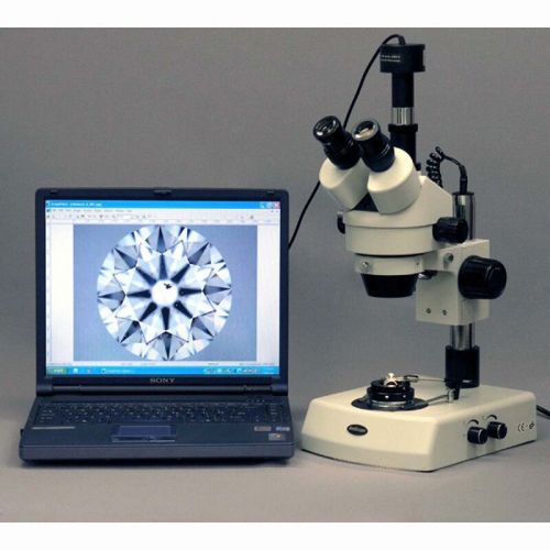  3.5X-90X Jewelry Gem Zoom Stereo Microscope with Dual Halogen Lights by AmScope