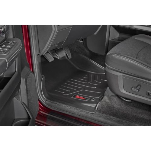  33 Rough Country Floor Liners (fits) 2012-2018 RAM Truck Quad Reg Cab 1st Row Black Weather Rugged Mats M-3121