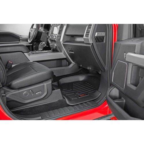  33 Rough Country Floor Liners (fits) 2012-2018 RAM Truck Quad Reg Cab 1st Row Black Weather Rugged Mats M-3121