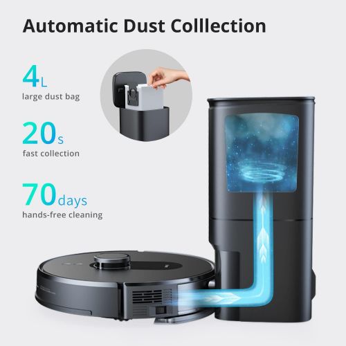  Botslab by 360 S8 Plus Vacuum and Mop, with 4L Large Self Empty Station, 2700Pa Suction, LiDAR Navigation, Carpet Detection, Multi Floor Mapping, Personalized Cleaning, 300ml Water