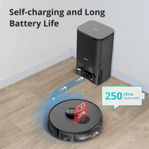  Botslab by 360 S8 Plus Vacuum and Mop, with 4L Large Self Empty Station, 2700Pa Suction, LiDAR Navigation, Carpet Detection, Multi Floor Mapping, Personalized Cleaning, 300ml Water