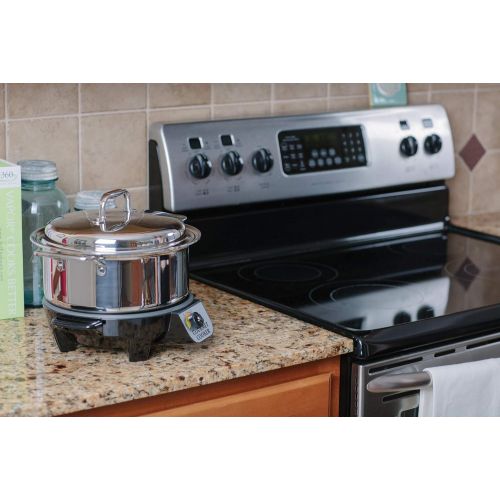  360 Cookware Stainless Steel Cookware, American Made, 4 Quart Pot For Gas, Electric, Induction Stoves. Waterless Cookware Capable, Lasts a Lifetime, Base Included To Turn It Into a