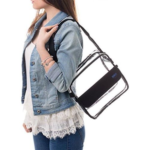  360 DESIGN BOX Clear Messenger Bag, Adjustable Stadium Approved Transparent Purse