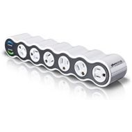 360 Electrical 36051 Power Curve 6 Outlet Surge Protector,White and Gray