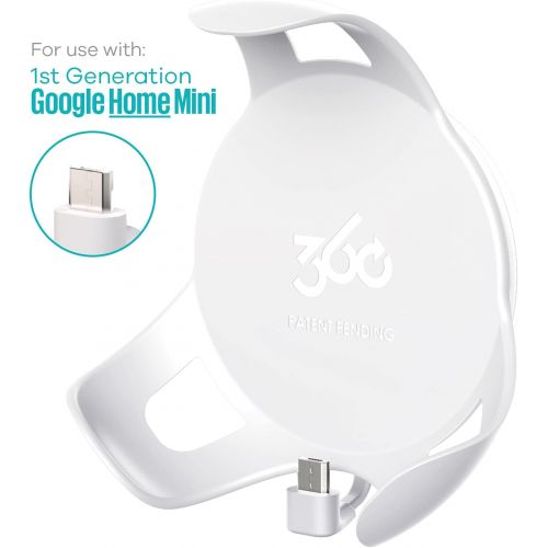  360 Electrical 360580 PowerClip Outlet Mount for Google Home Mini - Google Plug-in Bracket Stand Holder Case, for Kitchen, Bathroom, Bedroom, Living Room, Office, Chalk