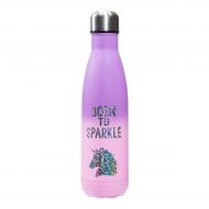 3C4G 36035 Born to Sparkle Stainless Steel Insulated Water Bottle, 17 oz, Purple