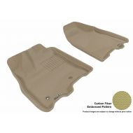 3D MAXpider Front Row Custom Fit All-Weather Floor Mat for Select Toyota Sienna Models - Kagu Rubber (Tan)