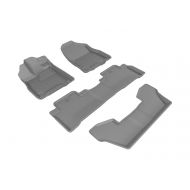 3D MAXpider Complete Set Custom Fit All-Weather Floor Mat for Select Acura MDX Models - Kagu Rubber (Gray)