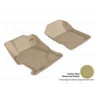 3D MAXpider Front Row Custom Fit All-Weather Floor Mat for Select Honda Civic Models - Kagu Rubber (Tan)