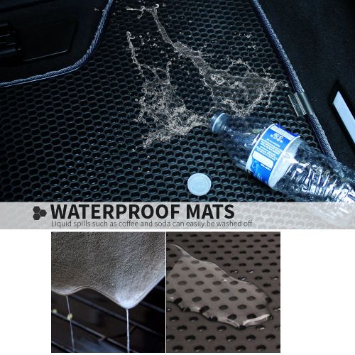  3D Motliner Floor Mats, Custom Fit with Dual Layered Honeycomb Design for BMW X5 F15 2014-2018, X6 F16 2015-2018. All Weather Heavy Duty Protection for Front and Rear. EVA Material, E