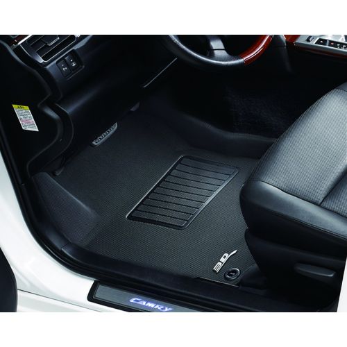  3D MAXpider Front Row Custom Fit All-Weather Floor Mat for Select Toyota Tundra Models - Kagu Rubber (Black)