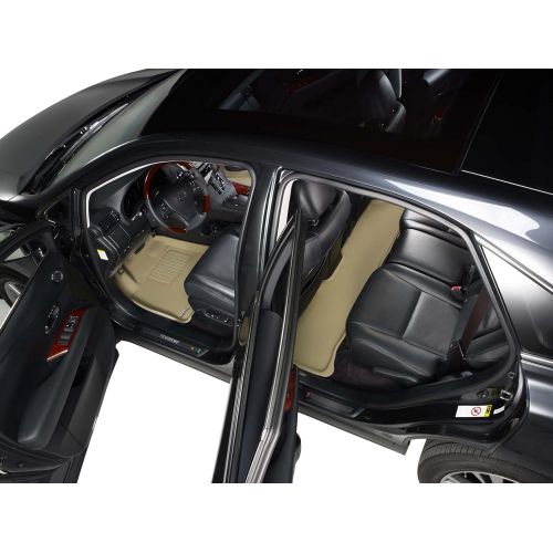  3D MAXpider Complete Set Custom Fit All-Weather Floor Mat for Select Lexus RX350/450H Models - Kagu Rubber (Tan)