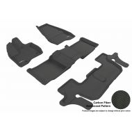 3D MAXpider Complete Set Custom Fit All-Weather Floor Mat for Select Ford Explorer Models - Kagu Rubber (Black)