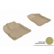3D MAXpider Front Row Custom Fit All-Weather Floor Mat for Select Kia Sorento Models - Kagu Rubber (Tan)